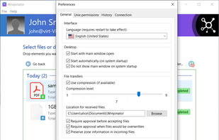 Winpinator screenshot 3