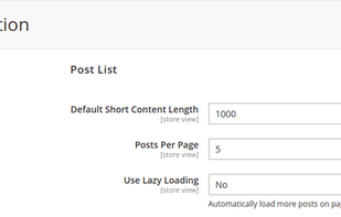 Post List Configuration