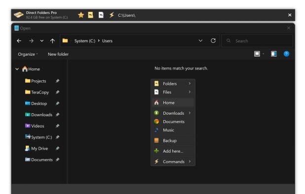 Direct Folders screenshot 1