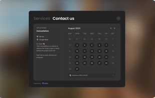 Built-in form to capture leads and schedule a meeting.