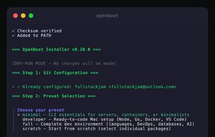 OpenBoot screenshot 1