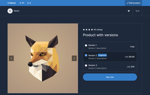 Demo product with versions