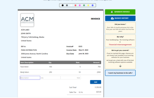 Create Invoice screenshot 1