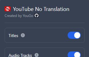 YouTube No Translation screenshot 1