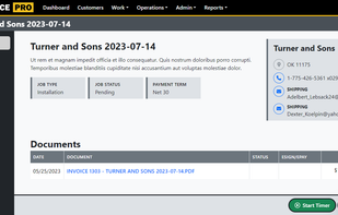 Viewing a job on desktop (a laptop/computer)