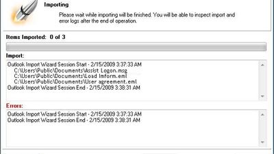User can inspect the processing and error logs