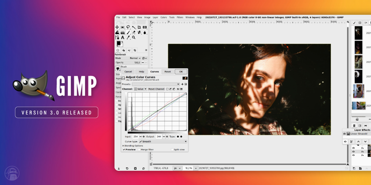 GIMP 3.0 major update released after seven years with GTK3, non-destructive filters & more image