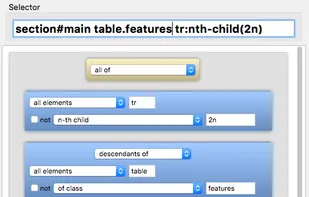 CSS Selector visual builder