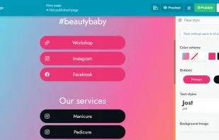 Creating a bio link page in SendPulse