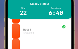 See a visual breakdown of your workout and skip to any point.