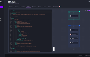 Code editor + topology view