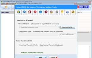 Select MBOX file adding option