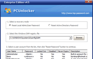PCUnlocker screenshot 2