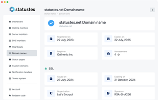 Domain and SSL monitoring