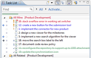Eclipse Mylyn screenshot 1