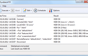PyroBatchFTP running a script.
