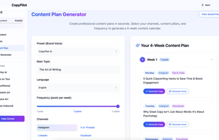 4-Week Content Plan Generator