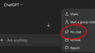 ChatGPT adds pinned chat support for iOS, Android, and web users image
