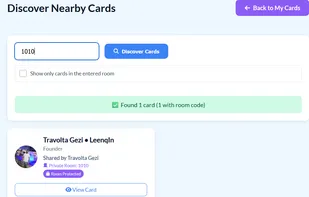 Discovery of cards broadcasted on local WiFi network.
