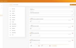 Custom form builder creating a custom onboarding form for candidates