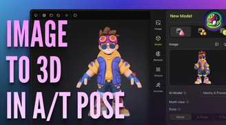 Meshy lets users pick A-pose or T-pose in Image to 3D workflow image