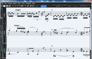 Screenshot of a score in Musink Lite