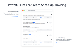 Core Features: Configure intelligent tab suspension, ad blocking, and script control to save RAM.