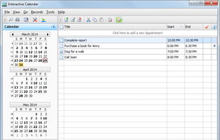 Main window. Records list for selected day.