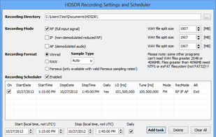 HDSDR Recording Scheduler.