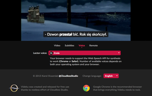 Built-in voice lector will read subtitles during the playback.