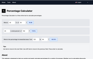 Percentage calculator
