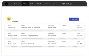 Integrated mailbox that lets you track the sent emails 