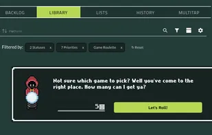 Backlog roulette helps decide which game to play next.
