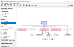 The call graph browser provides an overview of the alarm distribution in the analyzed software.