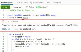Smart IDE with autocompletion, error checking, and suggestions