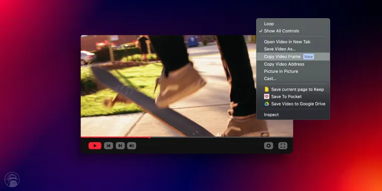 Google Chrome added a 'Copy Video Frame' feature for high-quality image captures from videos image