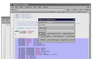 Syntax highlighting, line numbering and incremental search on