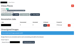 Example project home page. Some sensitive data removed.