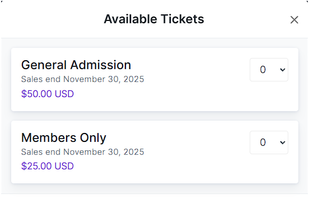 Offer multiple ticket types with flexible pricing. WeVite supports general admission, VIP, and member tickets, giving organizers control over revenue models and guest access.