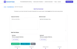 Transform your text into bold Unicode characters for social media. Create ???????? text that works everywhere.