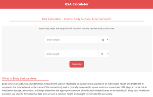 BSA Calculator screenshot 1