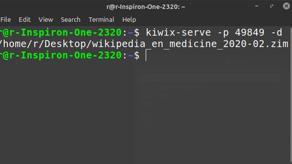 kiwix-serve screenshot 1