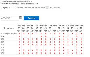 Availability Calendar (can be embedded in the website)