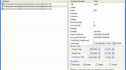 MS Word Document File Properties Changer screenshot 1