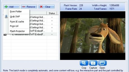 Moyea SWF to Video Converter Pro screenshot 1
