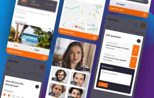 Make use of over 40 functionalities. Design individualized banners as well as personal pop-ups or notifications from your sponsors. Assign a survey to a presentation or exhibit to check how well received they were. Also use polls to gather ratings or voting results from the participants.