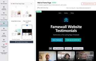 Famewall wall of fame page