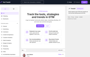 Tech Trendin' GTM community homepage