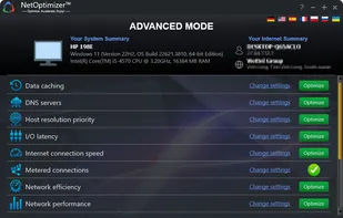 NetOptimizer screenshot 1