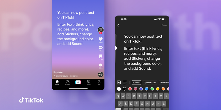 TikTok expands creative options with new Text-Composition posts, mirroring Instagram stories image